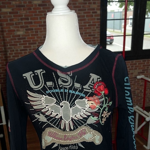 Double D Black Long Sleeve Graphic Top - Picture 5 of 14